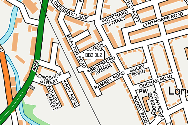 BB2 3LZ map - OS OpenMap – Local (Ordnance Survey)