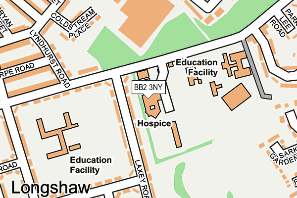 Map of THE EAST LANCASHIRE HOSPICE SHOPS LIMITED at local scale