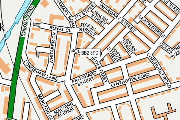BB2 3PD map - OS OpenMap – Local (Ordnance Survey)
