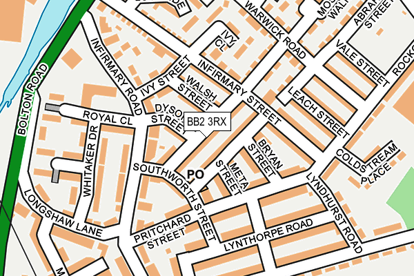 BB2 3RX map - OS OpenMap – Local (Ordnance Survey)
