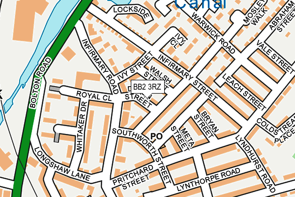 BB2 3RZ map - OS OpenMap – Local (Ordnance Survey)