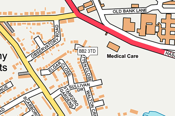 BB2 3TD map - OS OpenMap – Local (Ordnance Survey)