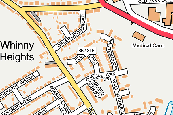 BB2 3TE map - OS OpenMap – Local (Ordnance Survey)