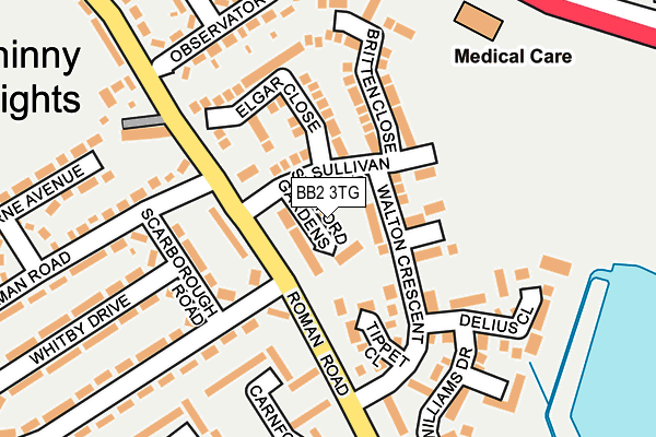 BB2 3TG map - OS OpenMap – Local (Ordnance Survey)