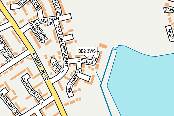 BB2 3WS map - OS OpenMap – Local (Ordnance Survey)