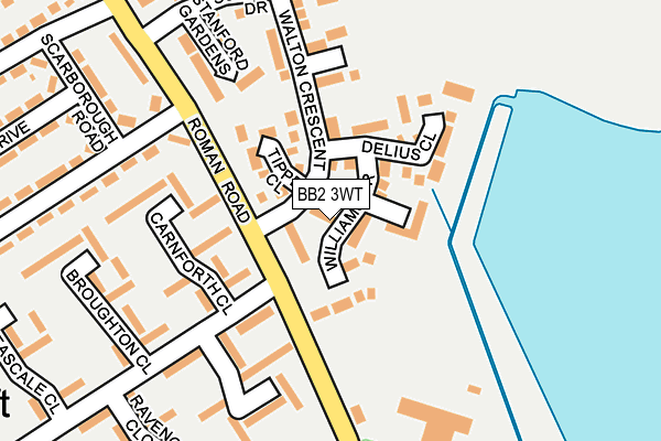 BB2 3WT map - OS OpenMap – Local (Ordnance Survey)
