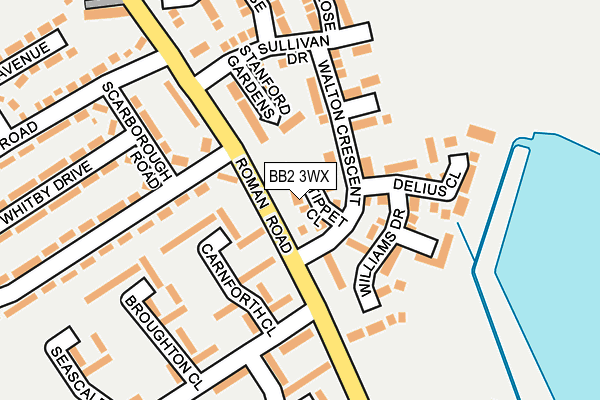 BB2 3WX map - OS OpenMap – Local (Ordnance Survey)