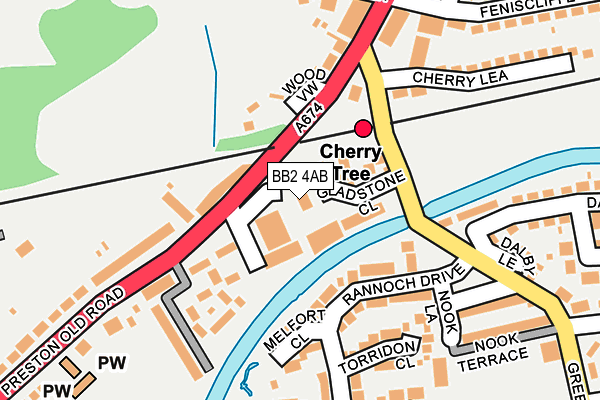 BB2 4AB map - OS OpenMap – Local (Ordnance Survey)