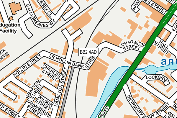 BB2 4AD map - OS OpenMap – Local (Ordnance Survey)