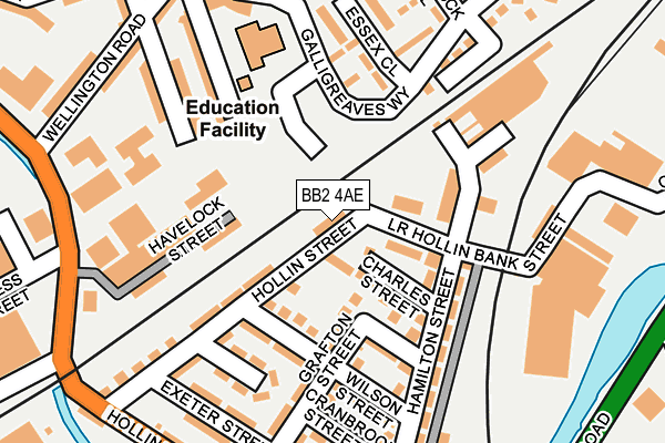 BB2 4AE map - OS OpenMap – Local (Ordnance Survey)