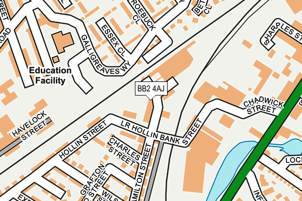BB2 4AJ map - OS OpenMap – Local (Ordnance Survey)