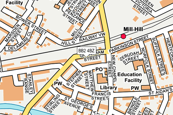 BB2 4BZ map - OS OpenMap – Local (Ordnance Survey)