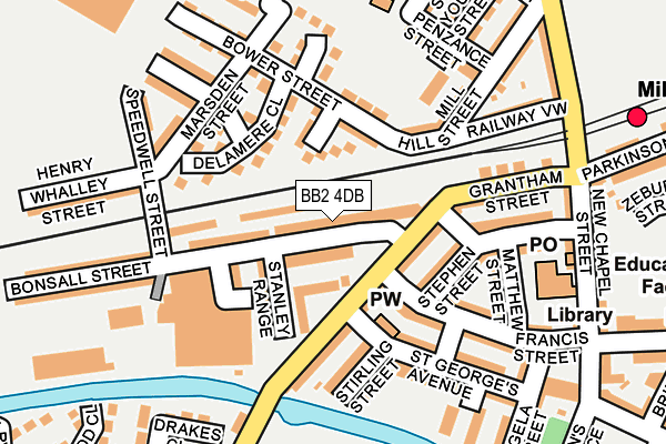 BB2 4DB map - OS OpenMap – Local (Ordnance Survey)