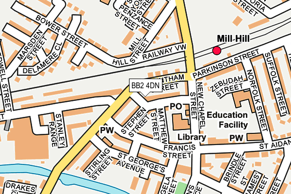 BB2 4DN map - OS OpenMap – Local (Ordnance Survey)