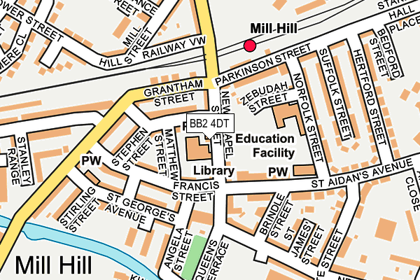 BB2 4DT map - OS OpenMap – Local (Ordnance Survey)