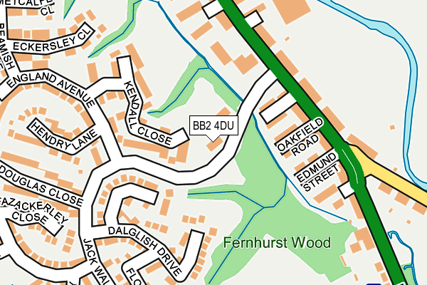 BB2 4DU map - OS OpenMap – Local (Ordnance Survey)