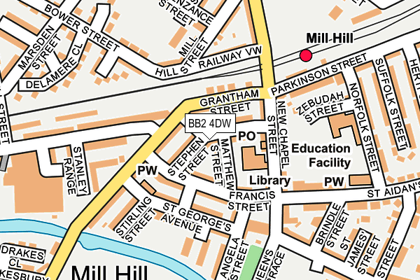 BB2 4DW map - OS OpenMap – Local (Ordnance Survey)