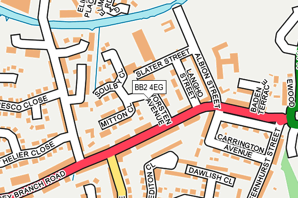BB2 4EG map - OS OpenMap – Local (Ordnance Survey)