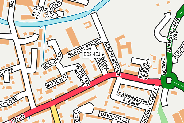 BB2 4EJ map - OS OpenMap – Local (Ordnance Survey)