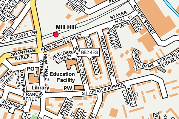 BB2 4ES map - OS OpenMap – Local (Ordnance Survey)