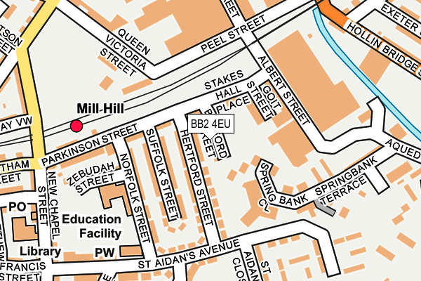 BB2 4EU map - OS OpenMap – Local (Ordnance Survey)