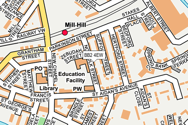 BB2 4EW map - OS OpenMap – Local (Ordnance Survey)