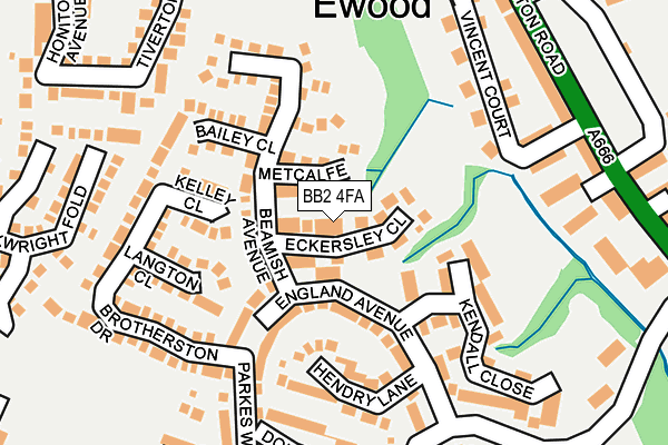 BB2 4FA map - OS OpenMap – Local (Ordnance Survey)