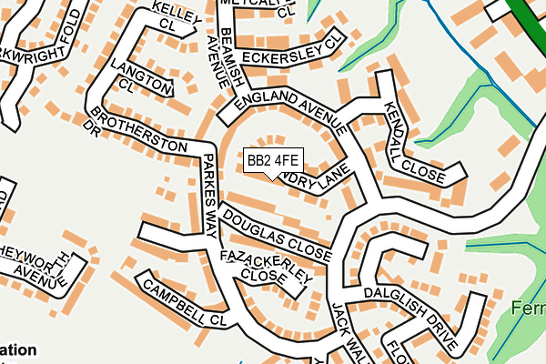 BB2 4FE map - OS OpenMap – Local (Ordnance Survey)