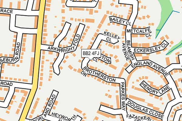 BB2 4FJ map - OS OpenMap – Local (Ordnance Survey)