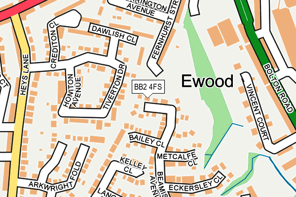 BB2 4FS map - OS OpenMap – Local (Ordnance Survey)