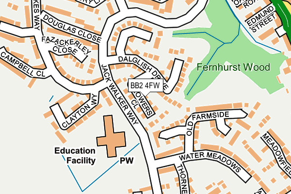BB2 4FW map - OS OpenMap – Local (Ordnance Survey)
