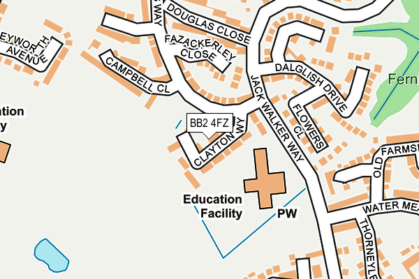 BB2 4FZ map - OS OpenMap – Local (Ordnance Survey)