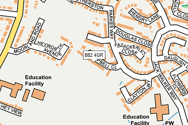 BB2 4GR map - OS OpenMap – Local (Ordnance Survey)