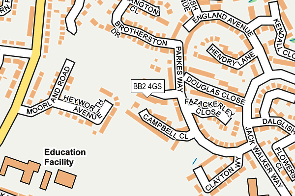 BB2 4GS map - OS OpenMap – Local (Ordnance Survey)