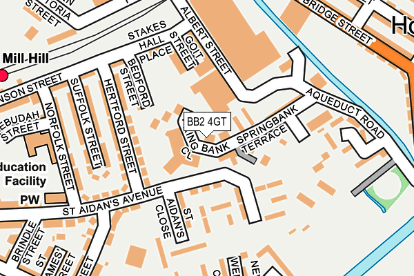 BB2 4GT map - OS OpenMap – Local (Ordnance Survey)