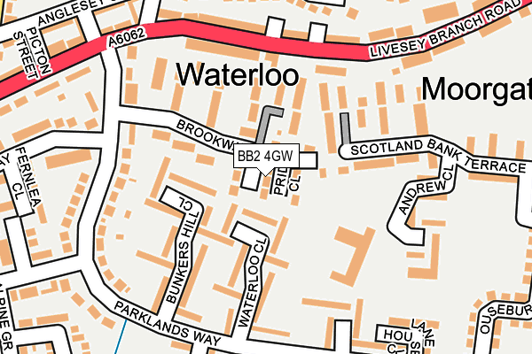 BB2 4GW map - OS OpenMap – Local (Ordnance Survey)