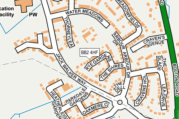 BB2 4HF map - OS OpenMap – Local (Ordnance Survey)