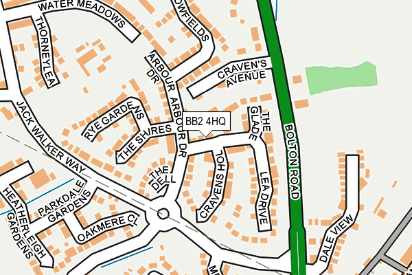 BB2 4HQ map - OS OpenMap – Local (Ordnance Survey)