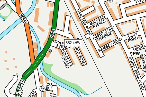 BB2 4HW map - OS OpenMap – Local (Ordnance Survey)