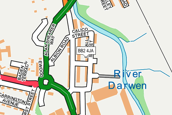 BB2 4JA map - OS OpenMap – Local (Ordnance Survey)