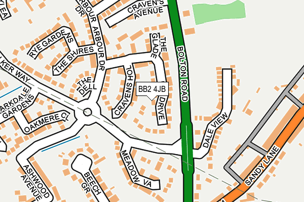 BB2 4JB map - OS OpenMap – Local (Ordnance Survey)