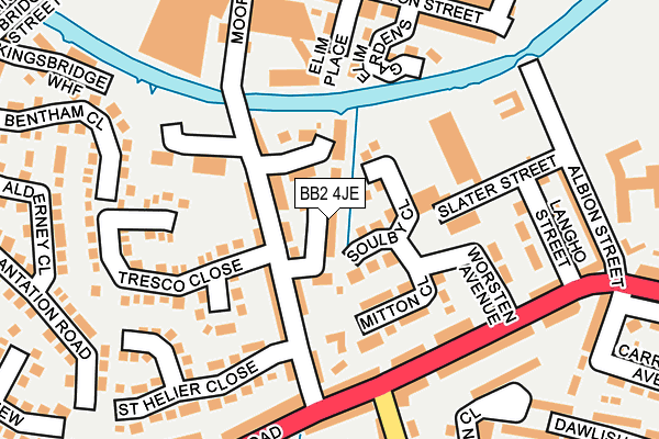BB2 4JE map - OS OpenMap – Local (Ordnance Survey)