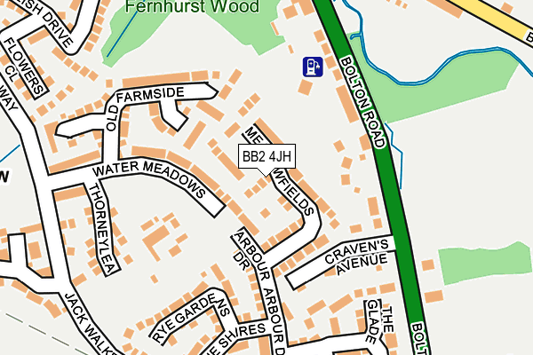 BB2 4JH map - OS OpenMap – Local (Ordnance Survey)