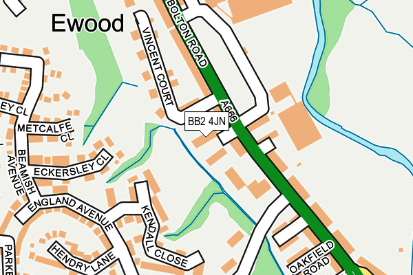 BB2 4JN map - OS OpenMap – Local (Ordnance Survey)