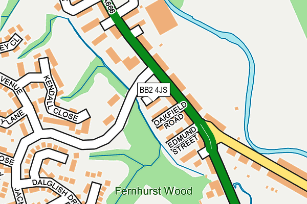 BB2 4JS map - OS OpenMap – Local (Ordnance Survey)