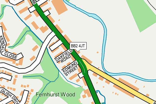 BB2 4JT map - OS OpenMap – Local (Ordnance Survey)