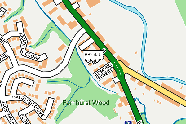 BB2 4JU map - OS OpenMap – Local (Ordnance Survey)