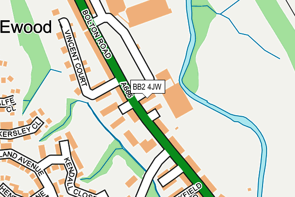 BB2 4JW map - OS OpenMap – Local (Ordnance Survey)