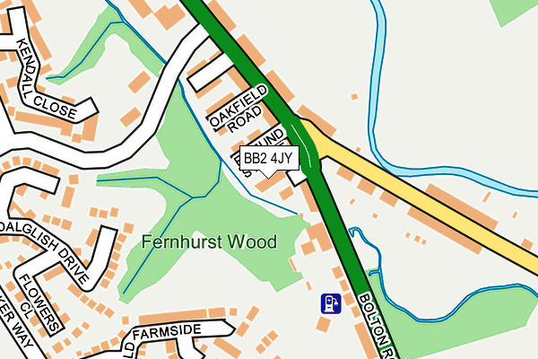 BB2 4JY map - OS OpenMap – Local (Ordnance Survey)