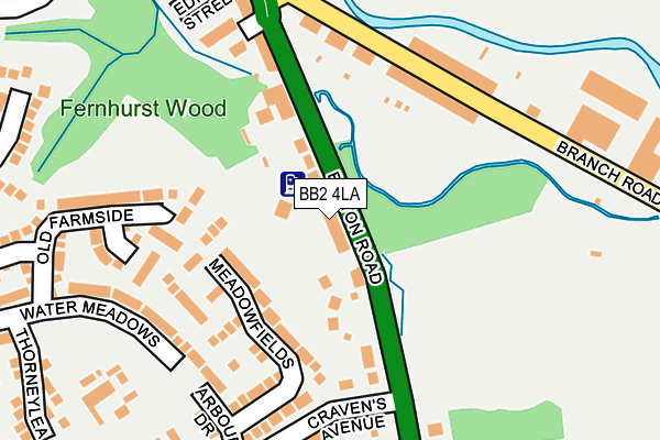 BB2 4LA map - OS OpenMap – Local (Ordnance Survey)